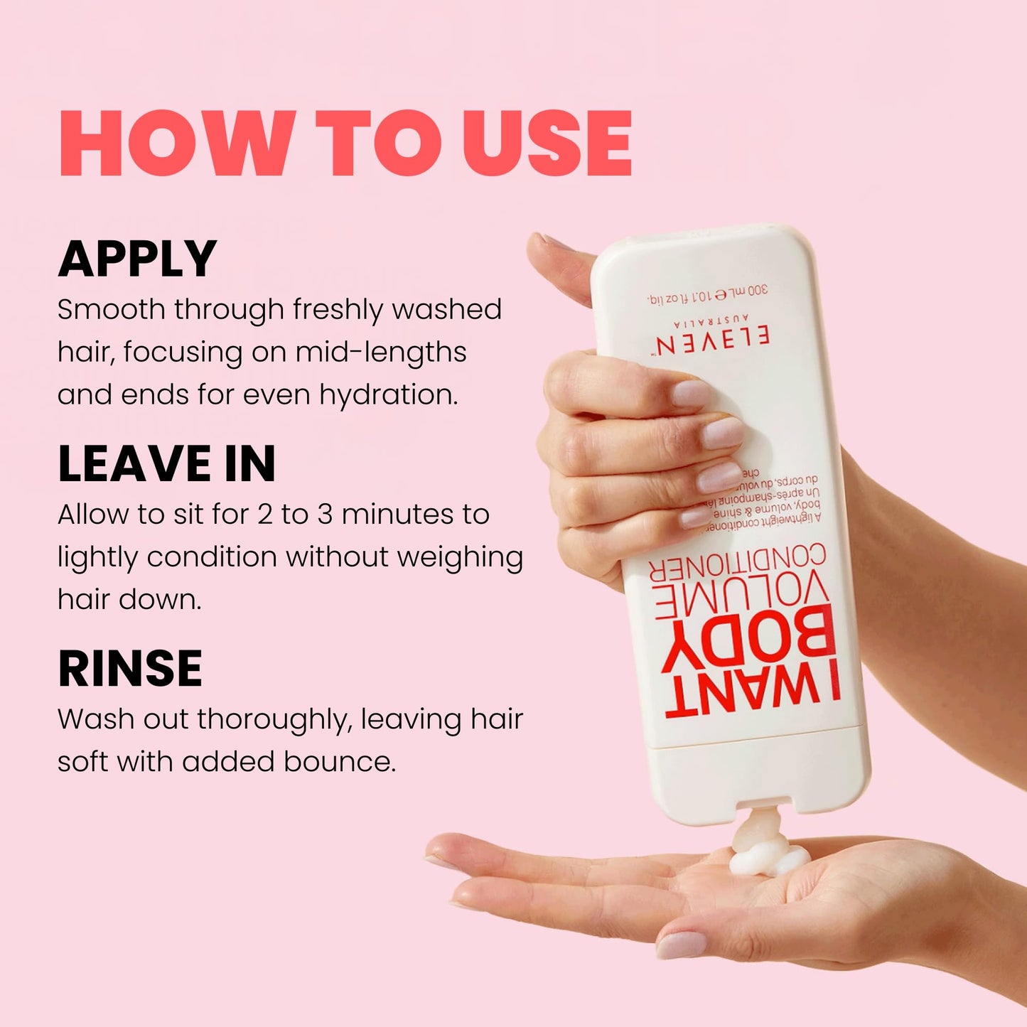 ELEVEN AUSTRALIA I Want Body Volume Hair Conditioner for Women & Men - Volumizing Conditioner for Fine Thin Hair, Adds Body, Lift, & Fullness, Nourishes & Hydrates, Sulfate Free - 10.1 fl oz