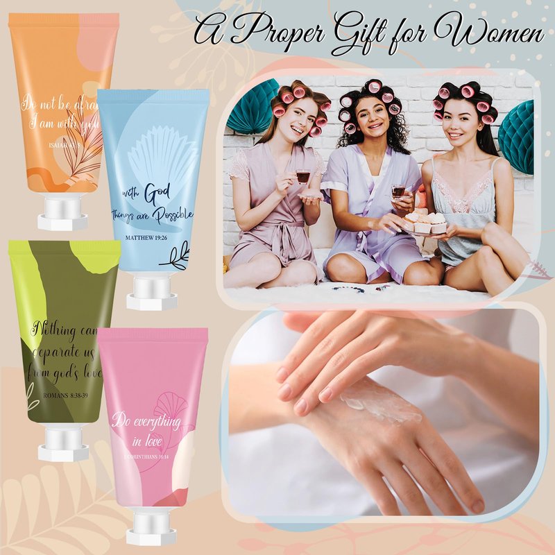 Sacubee 36 Pcs Christian Hand Lotion Bulk Gifts for Women Bible Verse Mini Scripture Travel Hand Cream Religious Gift for Teacher Student Church Member Prayers School Coworkers Birthday Wedding Favor