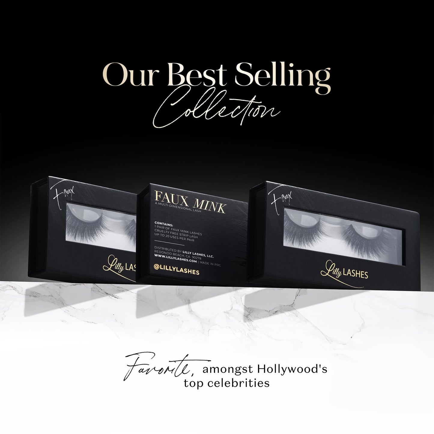 Lilly Lashes 3D Mykonos Faux Mink Strip Eyelashes, False Eyelashes Dramatic Look, Reusable False Lashes, Fake Lashes Pack, Lash Strips with Luxury Silk Like Fibers, No Lash Glue Included
