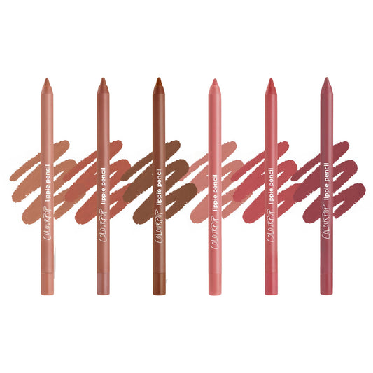 ColourPop Lined and Defined Lippie Lip Pencil Kit - High-Pigment, Long-Lasting & Sharpenable Lip Liner with High-Impact Color - Nude Pink + Brown Shades with a Matte Finish (6 Count)