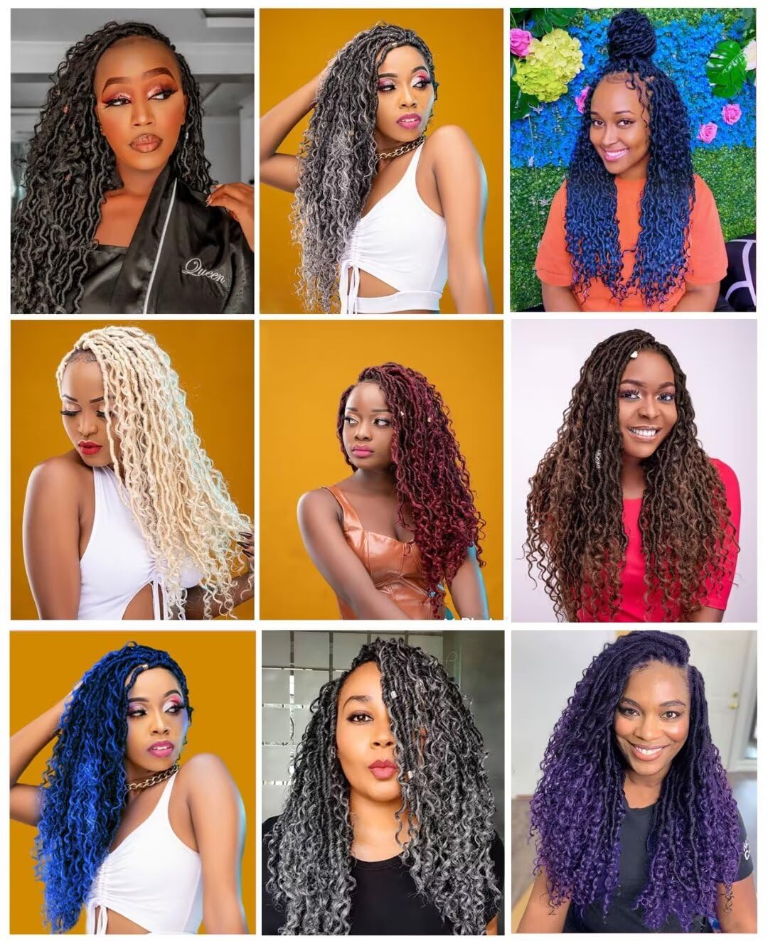 Goddess River Locs Crochet Hair for Black Women - 8 Packs Boho River Locs Crochet Hair, Ombre Boho Soft Locs 30 inch, Long Crochet Goddess Faux with Curly Ends(30inch, 27/613#,8 Packs)
