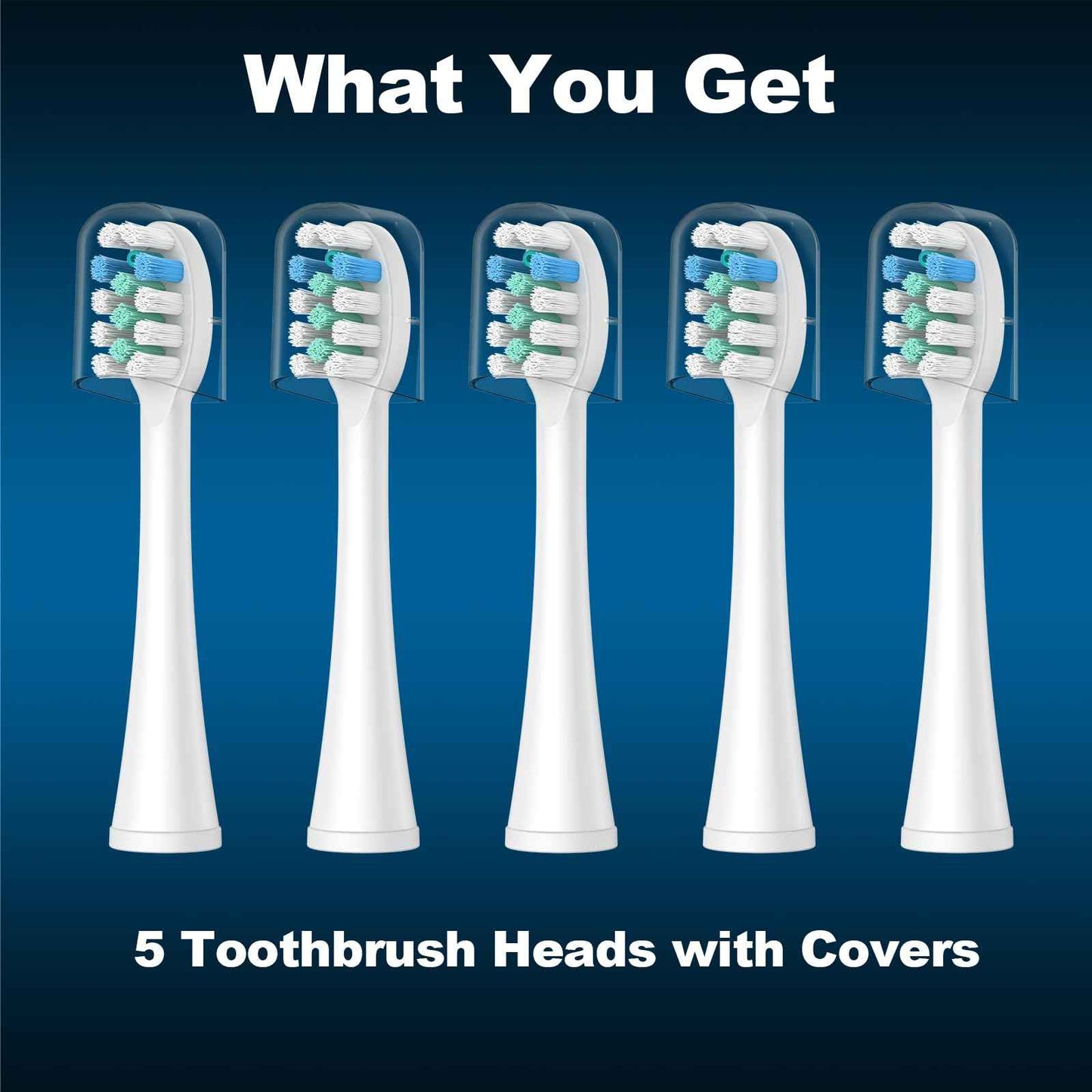 FitMount 5 Pack Toothbrush Replacement Heads Compatible with WaterPik Sonic Fusion 2.0, FitMount Flossing Brush Head Fit for Water-Pic SF-01 SF-02 and 2.0 SF-03 SF-04