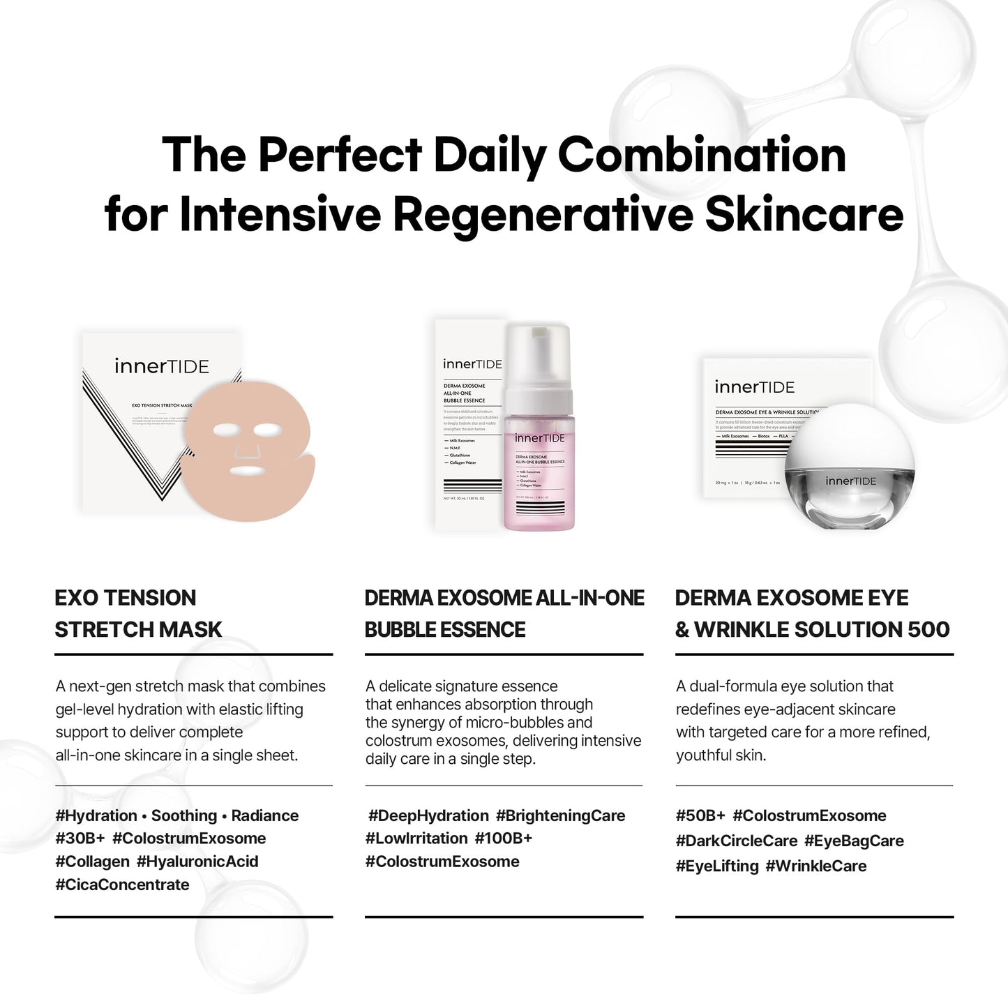 innerTIDE Exo Bright Melting Powder in Cream - 200 Million Exosomes, Glutathione, Collagen, Niacinamide | Hydrating, Barrier Repair, Brightening, Anti-Wrinkle, Pore Care | Korean Skin care 0.24oz / 7g