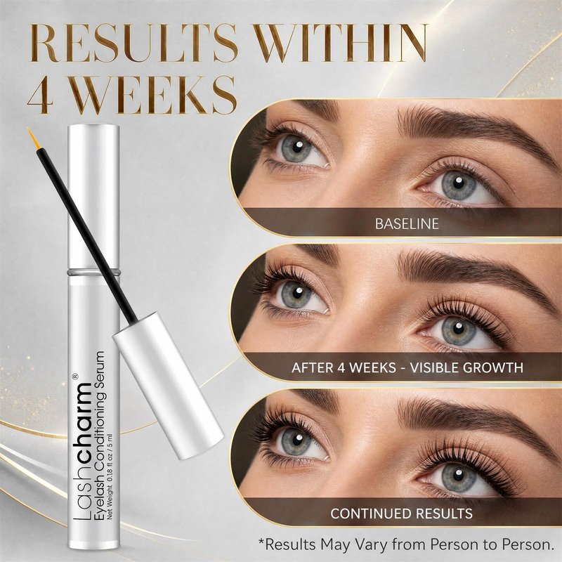 Eyelash Growth Serum, 5ML Lash Serum for Longer Thicker Fuller Lashes, Lash Enhancing Serum with Gentle Vegan Formula for Natural Lash Growth