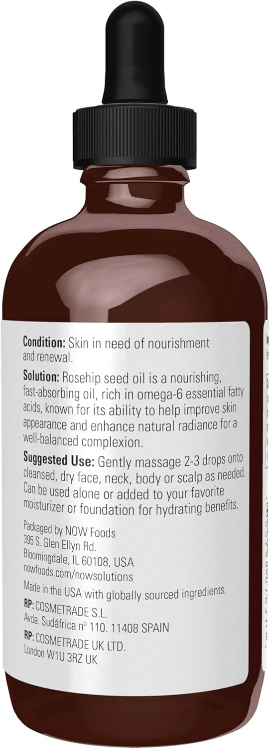 Rose Hip Seed Oil - 100% Pure Nourishing Facial Care Oil | Vegan, 4-Ounce