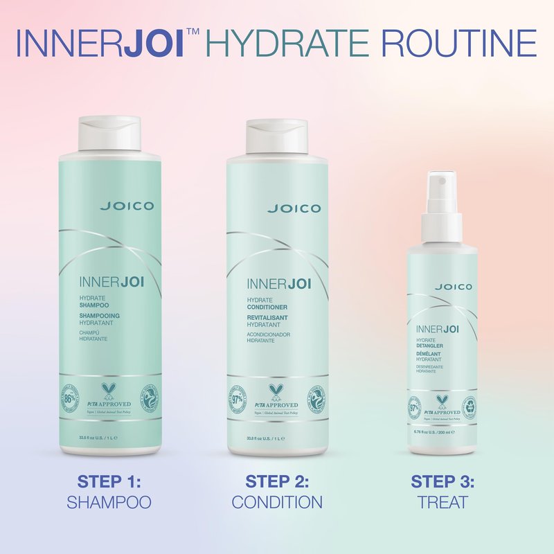 Joico InnerJoi Hydrate Shampoo | For Dry Hair & Scalp | Sulfate & Paraben Free | Naturally-Derived Vegan Formula | 33.8 oz