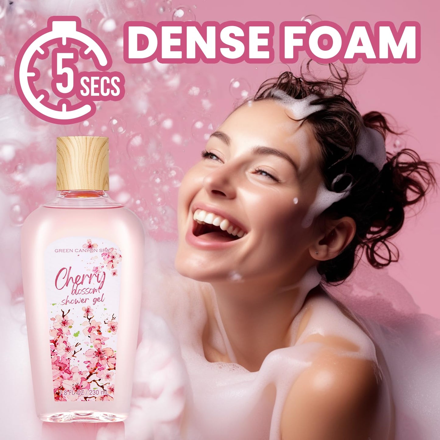 Green Canyon Spa Birthday Gifts for Women 11 Pcs Cherry Blossom Spa Gift Baskets Gift for Mom Friend Sister Wife Mothers Day Gifts Bath and Body Gift Sets Presents for Women