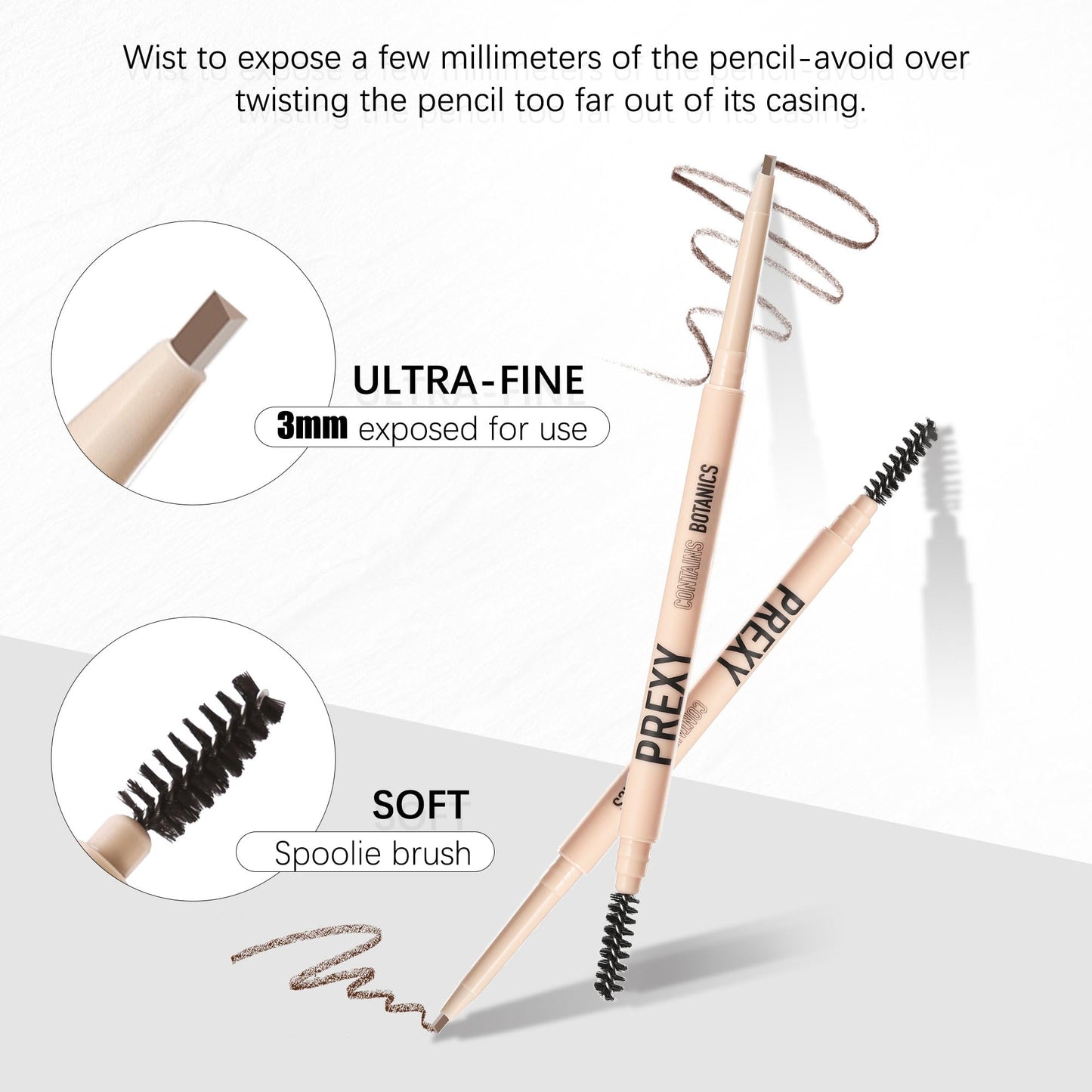Eyebrow Pencil Makeup，The Most Ingredients Are Organic or Natural ，Medium Brown,Waterproof Eyebrow Pencil，Dual-Sided Eyebrow Brush For It Face Makeup Cosmetics (101 Blonde)