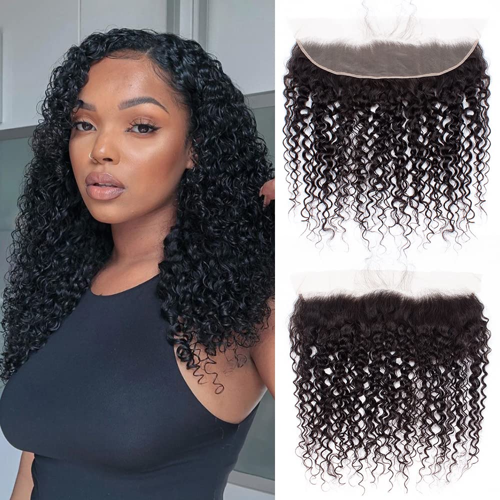 5x5 Closure Deep Wave Regular HD Lace Closure, 200% Density, 12A Brazilian Virgin Human Hair Closure Pre Plucked with Baby Hair Natural Black 12 Inch