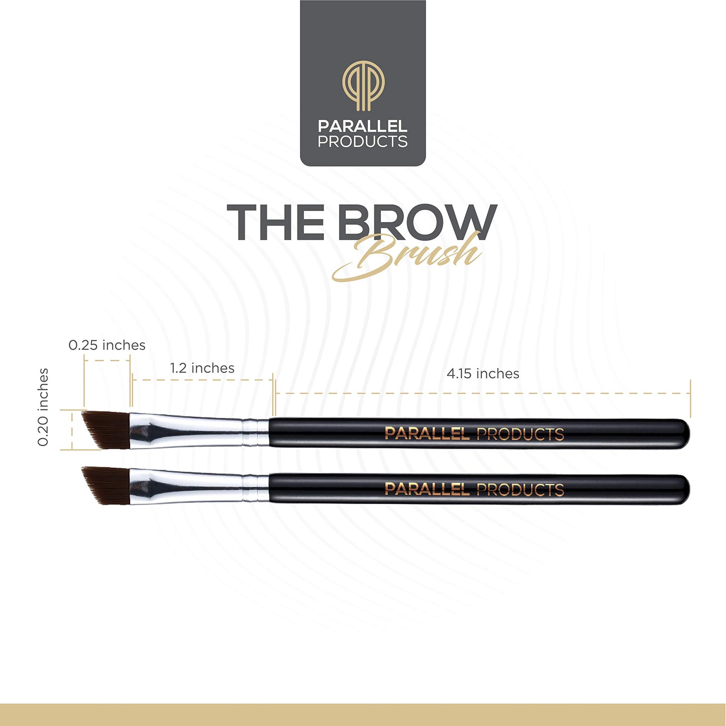 Parallel Products - The BROW Brush - (2 Pack) Premium Angled Eyebrow Brush for Powder, Henna, Cream, Tint, Makeup, Gel, Lamination and Wax