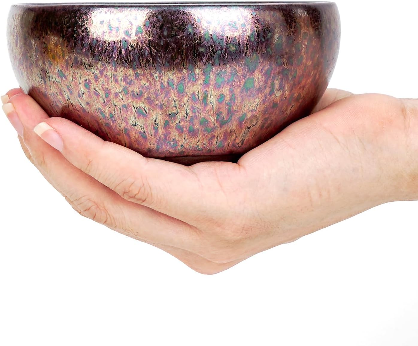 Ceramic Shaving Bowl for Men - Jian Zhan Glaze Wet Shave Mug | Purple Lathering Bowl