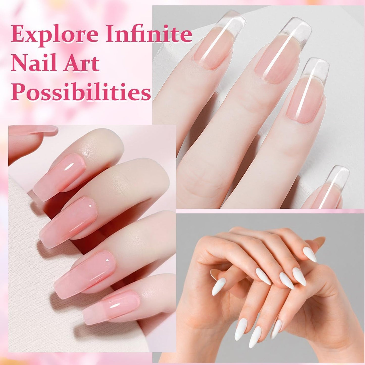 Acrylic Nail Kit with U V Lamp, Liquid Monomer and 6 Color Acrylic Powder