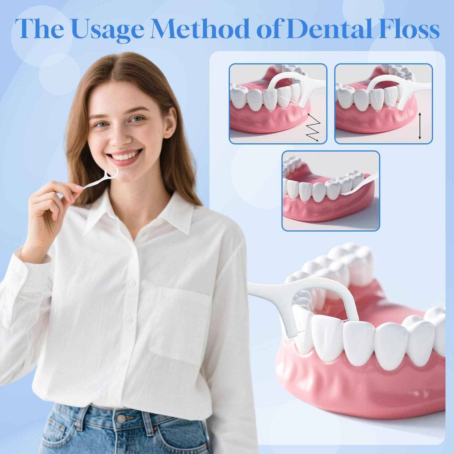 Individually Wrapped Dental Floss Picks Bulk Disposable Flossing Sticks Teeth Cleaning and Oral Care Travel Size Dental Tooth Floss Pack for Hotels, Weddings, Guests & Business Single Use (500 Pack)