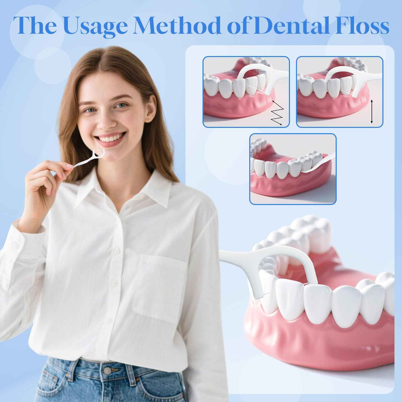 Individually Wrapped Dental Floss Picks Bulk Disposable Flossing Sticks Teeth Cleaning and Oral Care Travel Size Dental Tooth Floss Pack for Hotels, Weddings, Guests & Business Single Use (500 Pack)