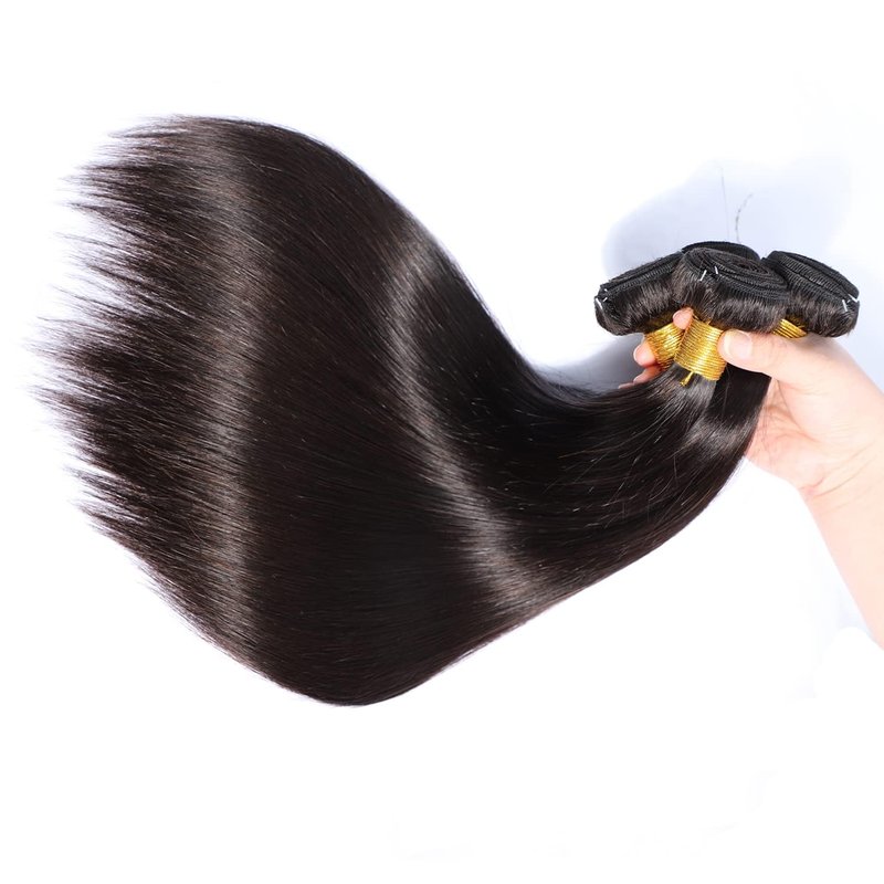 Straight Human Hair Bundles 14 14 inch 2 Bundles Human Hair 100% Unprocessed Brazilian virgin 12a Hair Natural Black Color 200G Per Pack