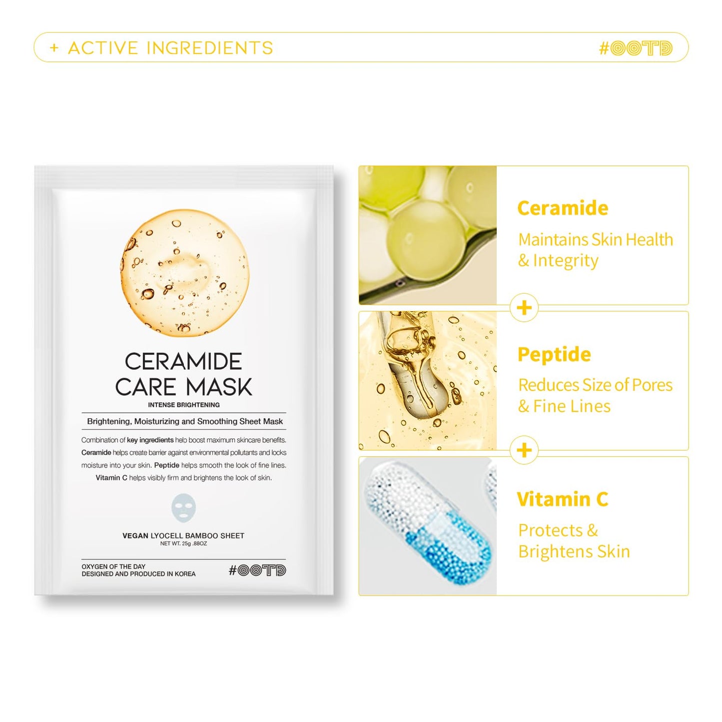 #OOTD Hydrating Soothing Sheet Masks Gift Set, Korean Vegan Facial Masks for Dry Sensitive Skin, Calming & Nourishing with Collagen, Ceramide, Cica (30-Count)