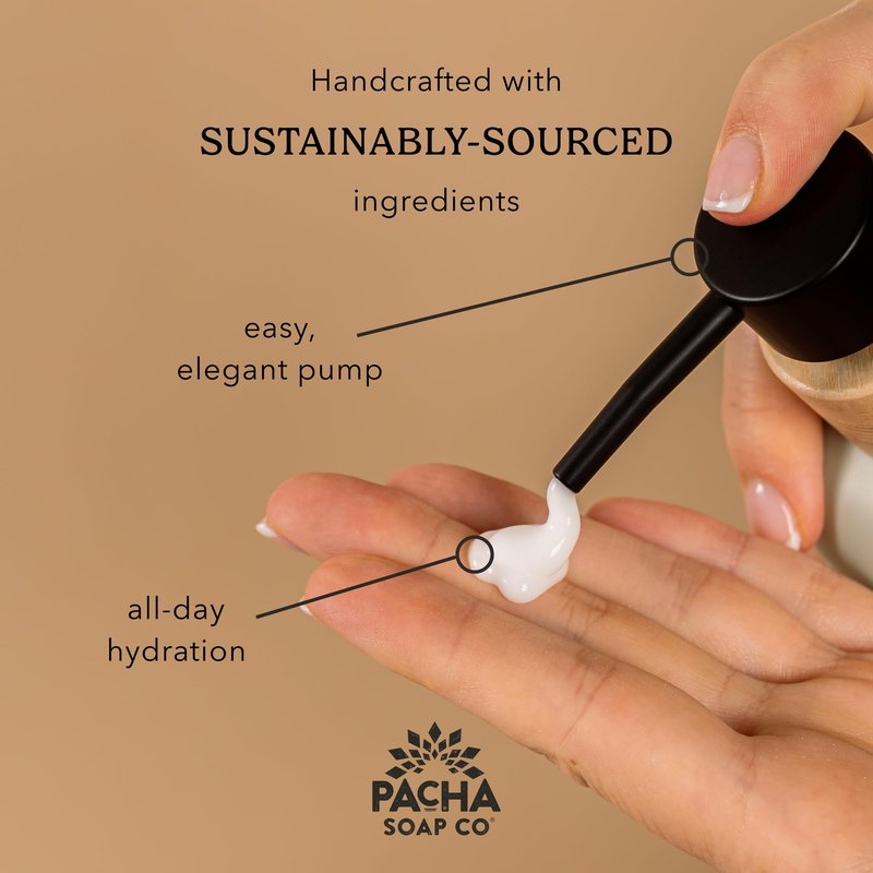 Pacha Soap Co. Body Wash & Lotion Set - Vanilla & Sage Scent, Hydrating & Moisturizing Formula with Clean Ingredients and Essential Oils, Paraben and Dye-Free, Made in USA, 2-Pack, 16 fl oz Each