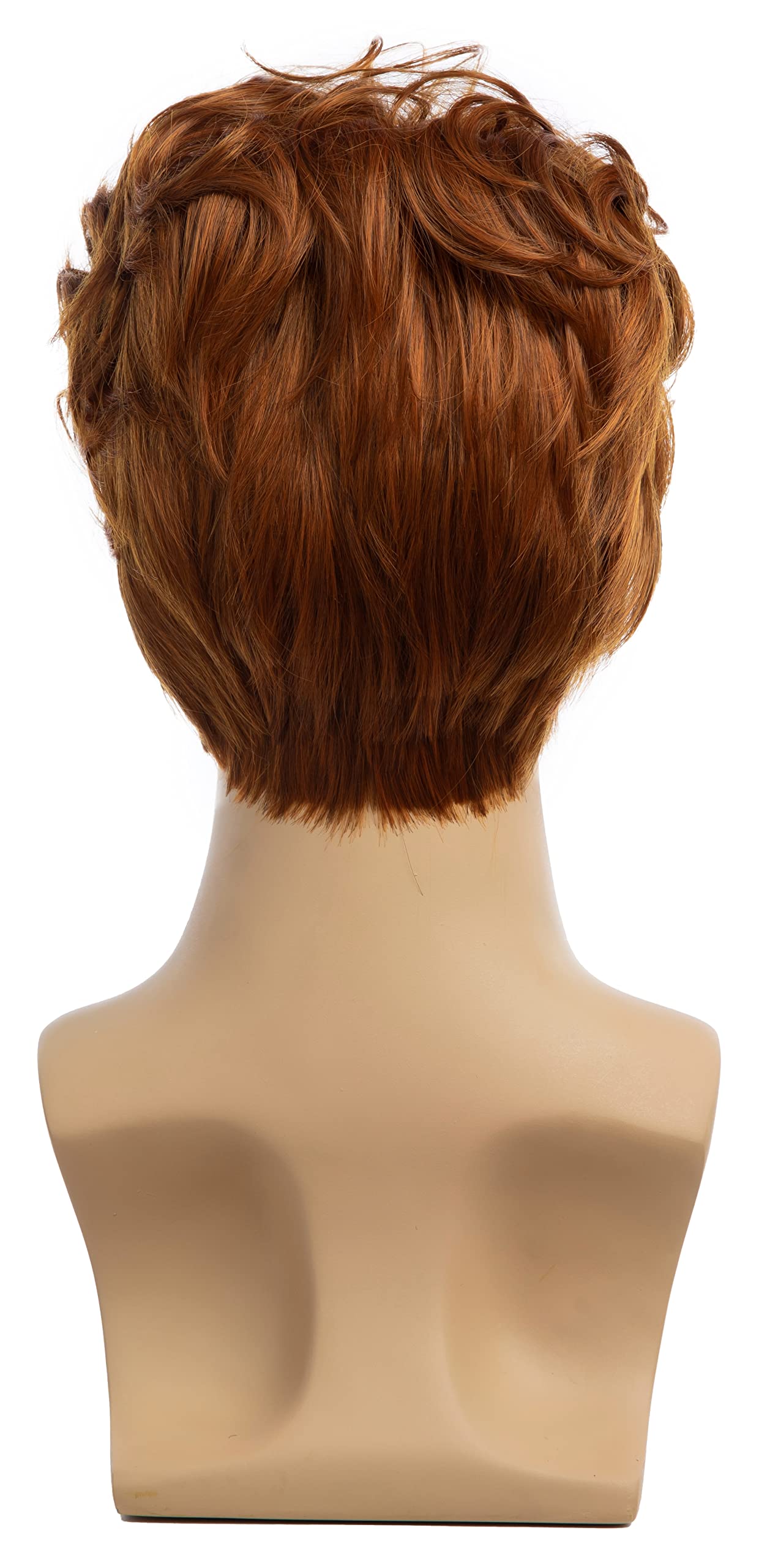 Beweig Men Wigs Short Orange Wig Synthetic Heat Resistant Natural Halloween Cosplay Hair Wig