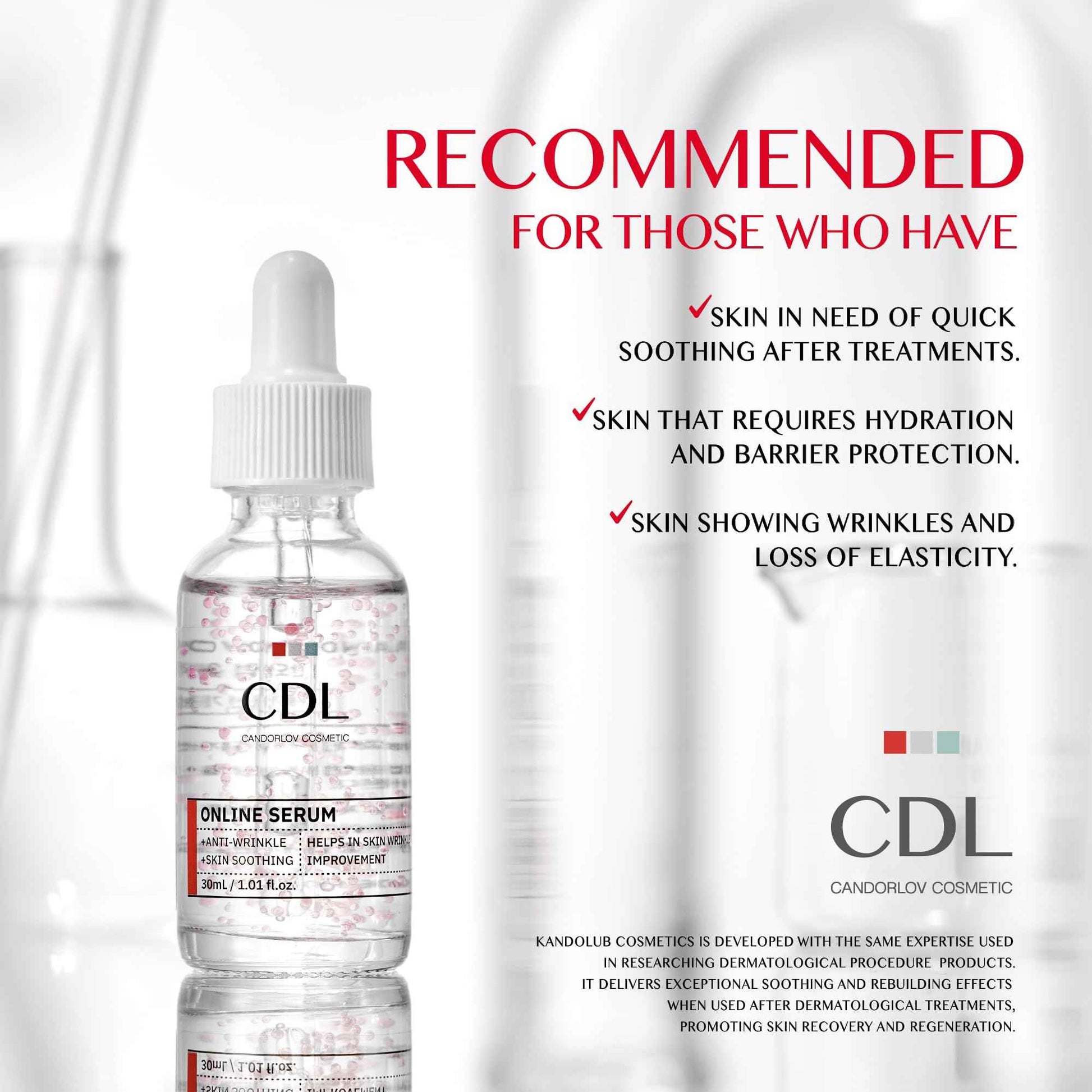 Candorlov Ceramide Serum with Glutathione Dragon Blood for Anti Aging Hydration for Sensitive Acne-Prone Skin, Korean Skin Care for Men Women, Calming Irritation, Skin Firming K Beauty(1.01 fl.oz)