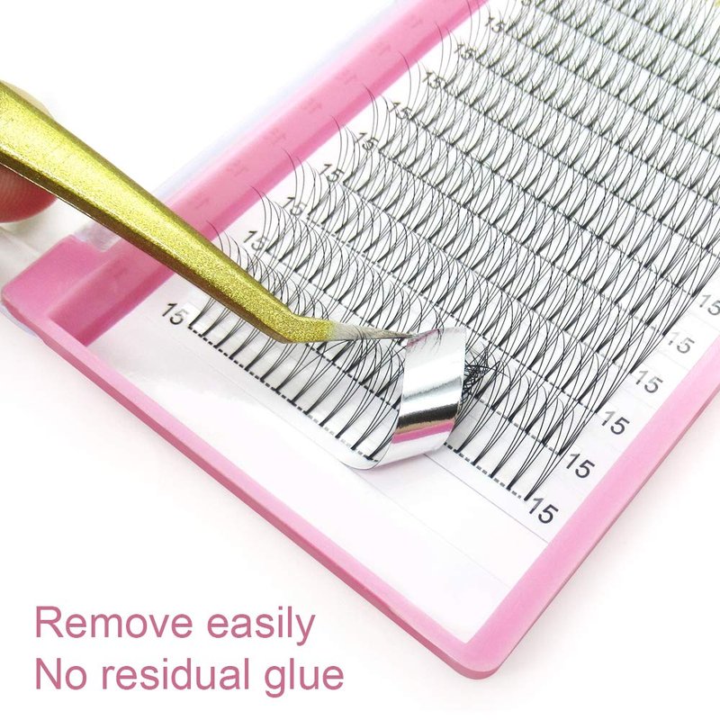 Premade Fans Eyelash Extensions 3D-C-0.10-14 Short Stem Premade Volume Eyelash Extensions 9 to 20 mm Pre made Lash Fans 3D 5D 7D Volume Lash Extensions .07 .10 C D Curl(3D-C-0.10,14mm)