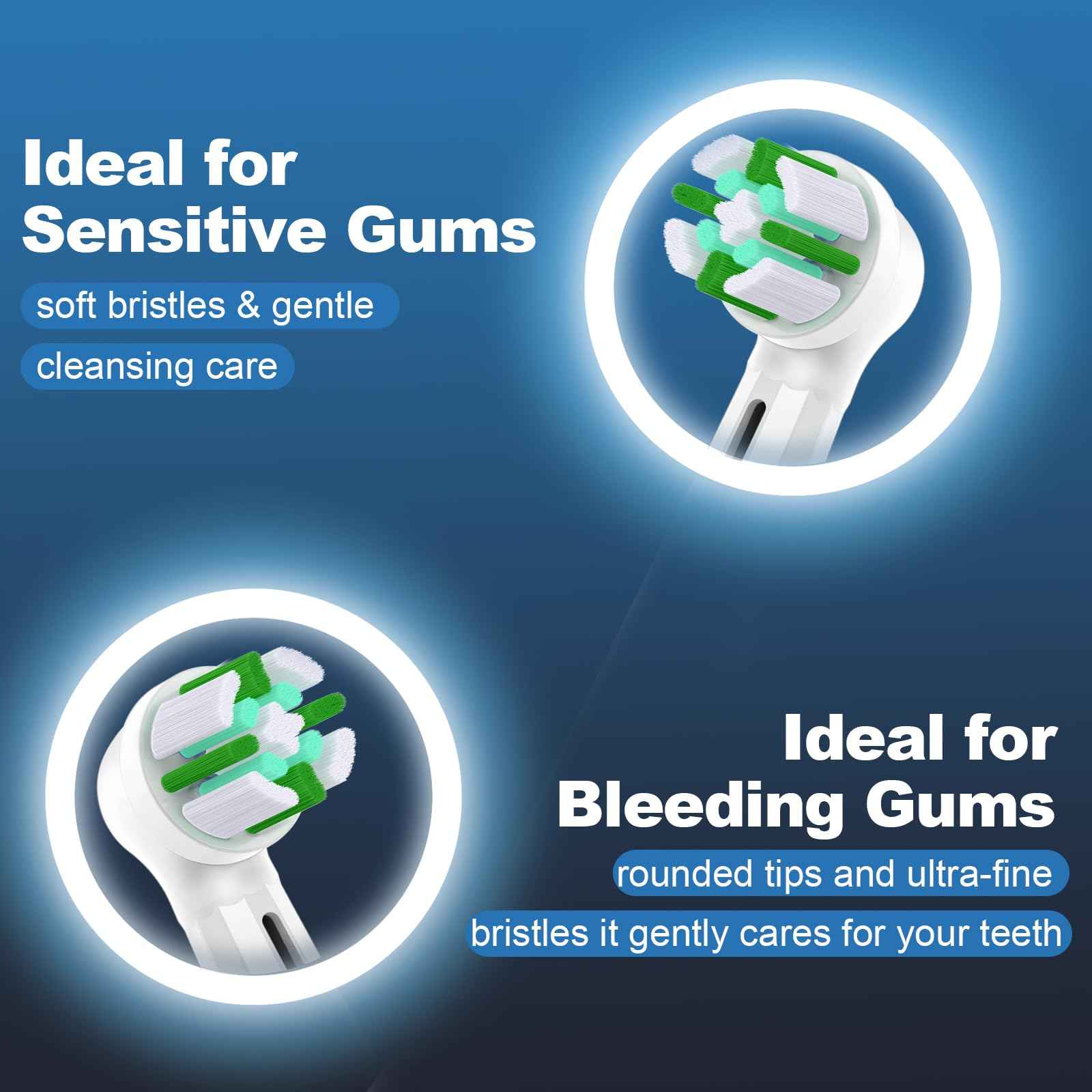 IO Replacement Heads Compatible with Oral B iO 2 3 4 5 6 7 8 9 10 Series Electric Toothbrush, 8 Pcs Brush Heads Compatible with Oral B for Deep Cleaning (Black/White)