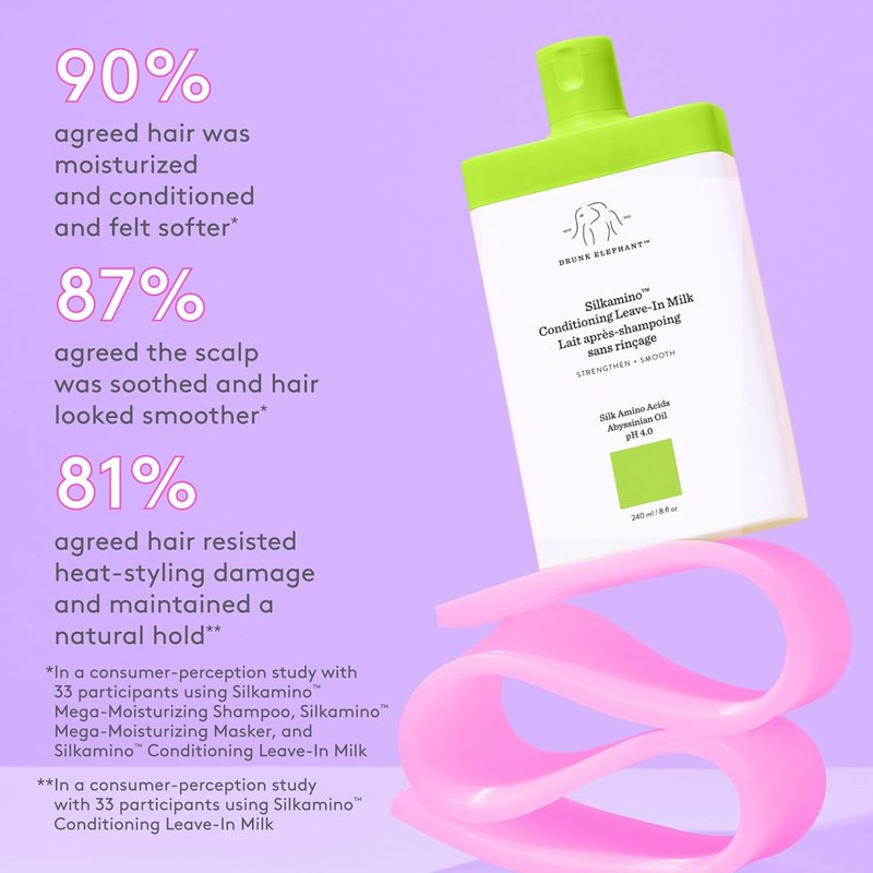 Drunk Elephant Leave-In Conditioning Milk | Silk Amino Acids, 240 ml - Clean & Cruelty-Free Formula