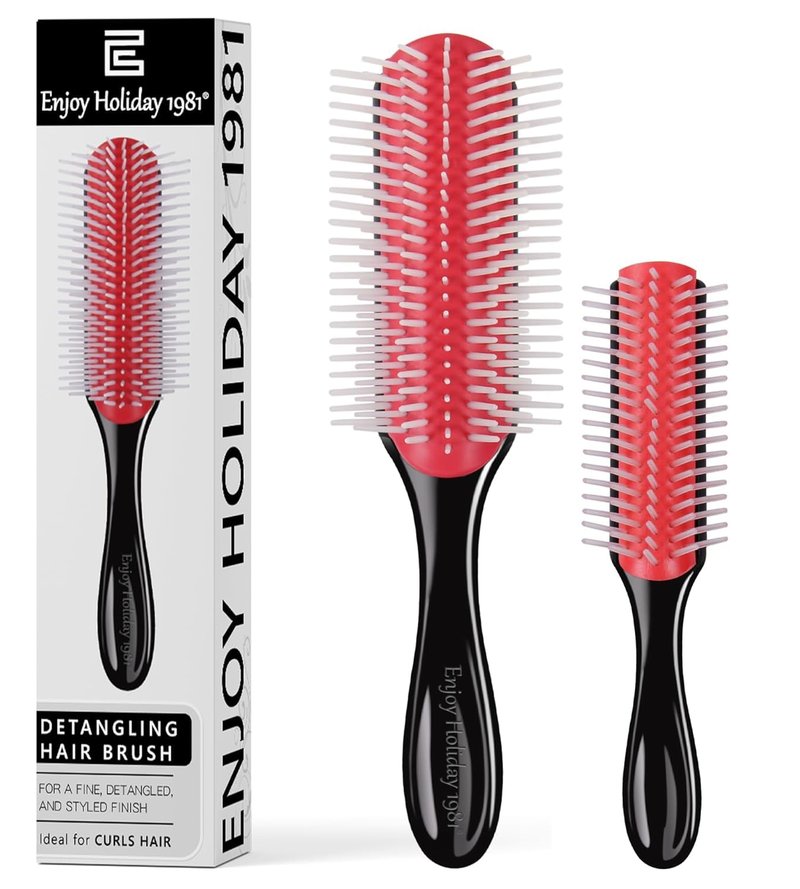 Curly Hair Brush for Women Men Curl Defining Hairbrush Small Mini Detangler Edge Combs Barber Styling Tools Travel Accessories Cruise Ship Essential 2028 Beach Vacation Must Have Gift