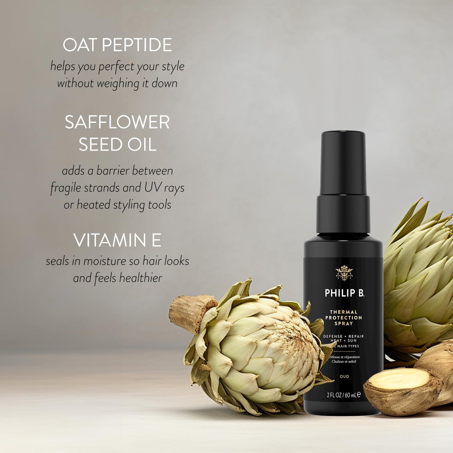 PHILIP B Thermal Protection Spray 2 oz. (60 ml) | Plump, Shine & Protect Hair from Heated Hair Tools