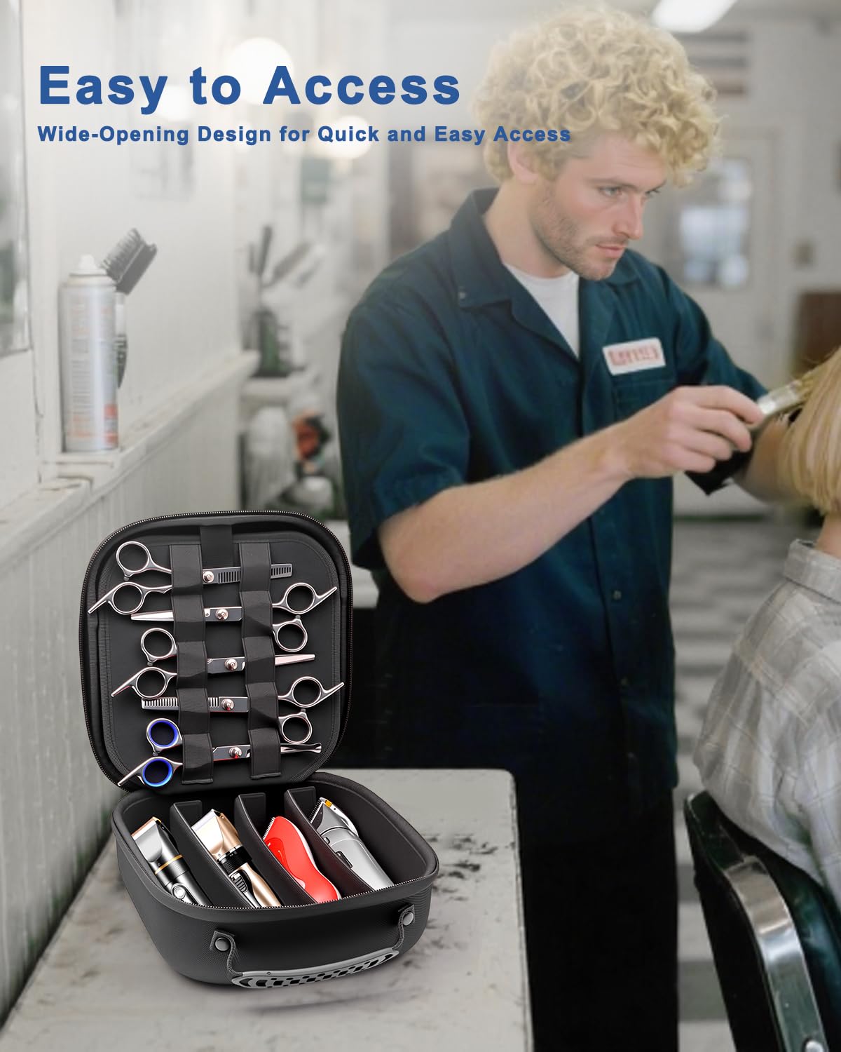Krypthos Hard Travel Case for Hair Clippers & Hair Cutting Barber Supplies, Portable Clipper Storage Holder Organizer, Trimmer Storage Case for Barbers Supplies, Hair Cutting Razor Guard Grooming Kits