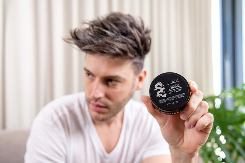 Billy Jealousy Headlock Hair Molding Cream, Hair Styling Cream for Men with Strong All-Day Hold, Natural Matte Finish Styling Agent for All Lengths, 3 Ounce