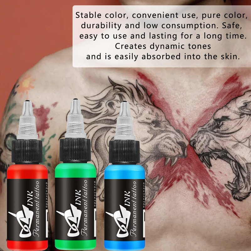 BAODELI Tattoo Ink Set,1oz 30ml/Bottle Tattoo Pigments Set 14 Colors Tattoo Ink Color Set Bright&Long Lasting