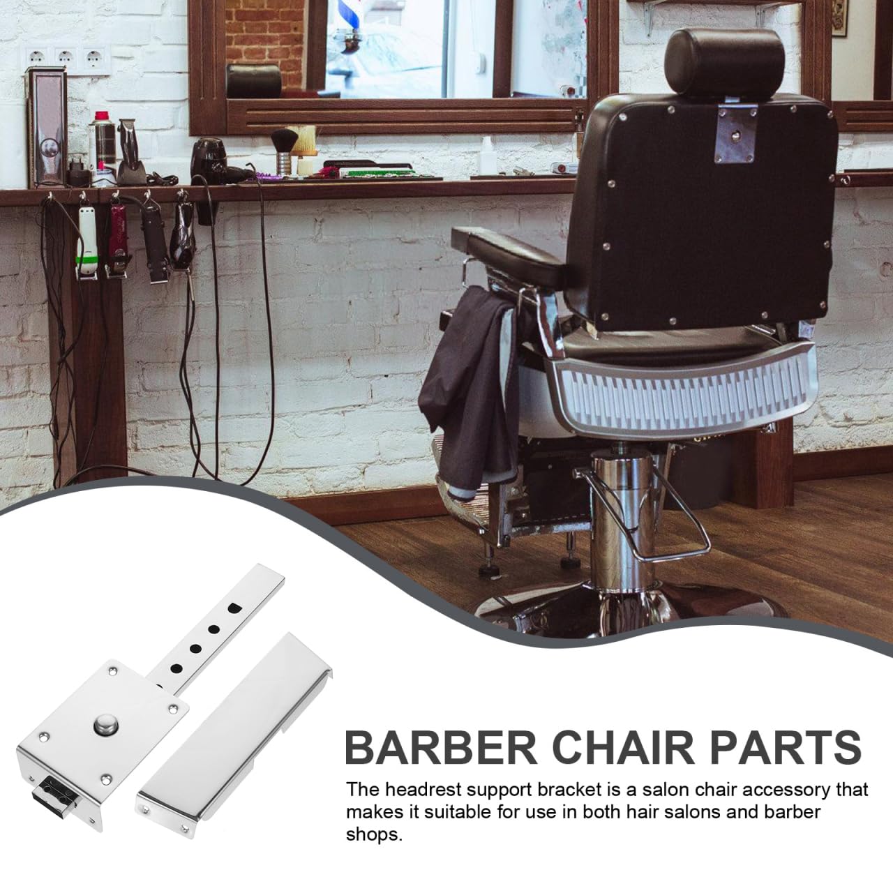 Beatifufu Barber Chair Headrest Bracket Replacement Ergonomic Salon Chair Headrest Support Universal Barber Parts Easy Installation Iron
