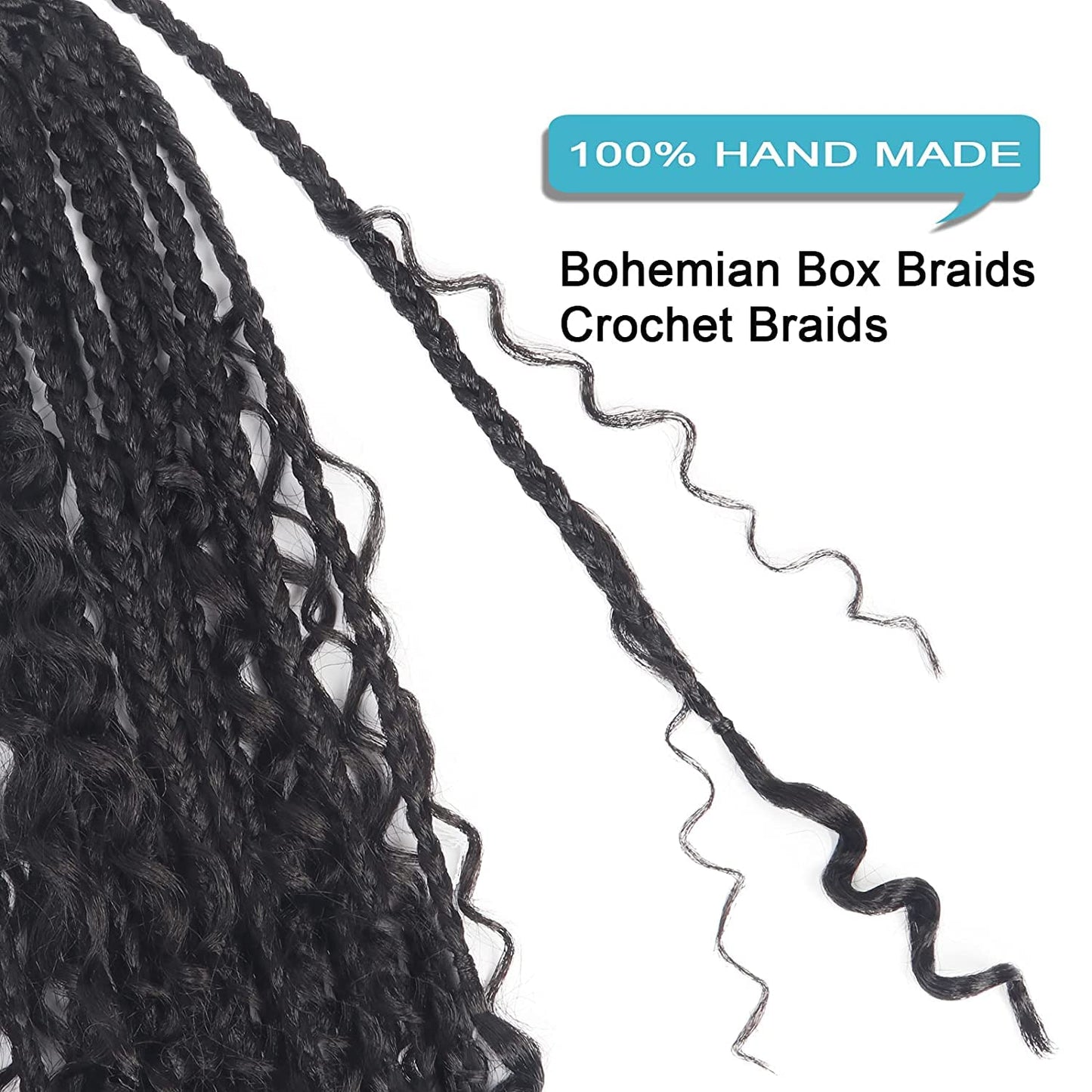 Goddess Box Braids Crochet Hair - 12 Inch Curly Ends | 8 Packs Synthetic Braiding Extensions for Black Women