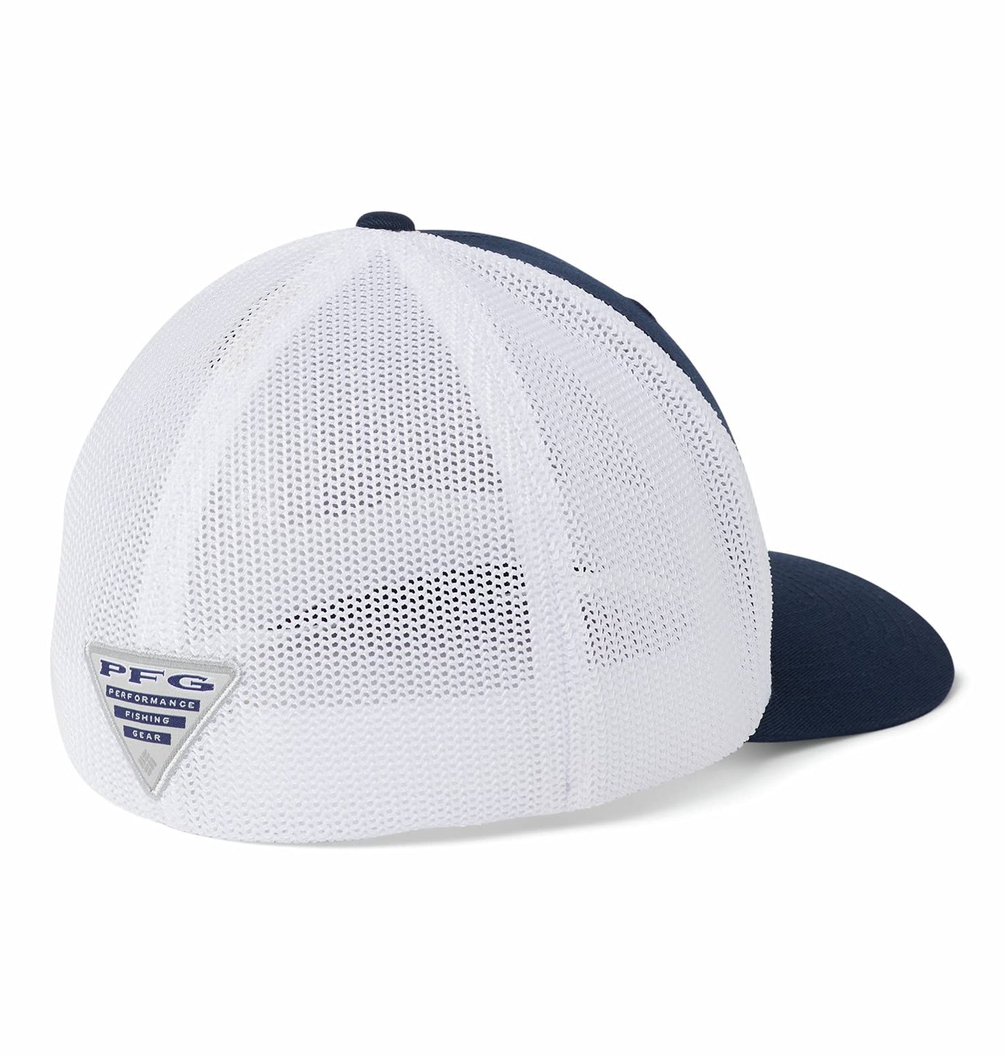 Columbia Unisex PFG Logo Mesh Ball Cap - High Crown, Collegiate Navy, XX-Large