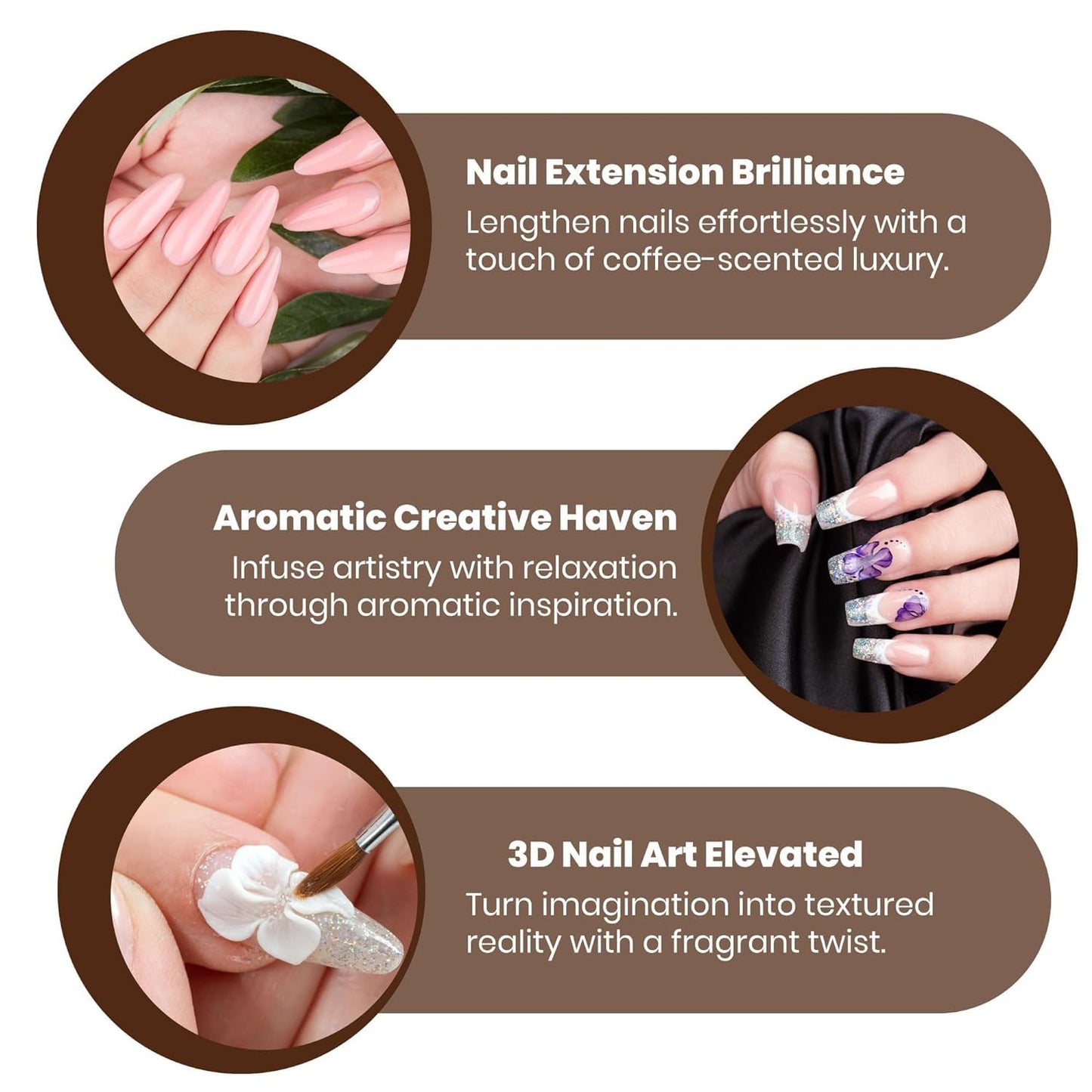 Mia Secret Coffee Scented Liquid Monomer - EMA Acrylic Nail Liquid for Acrylic Powder | 8 oz.