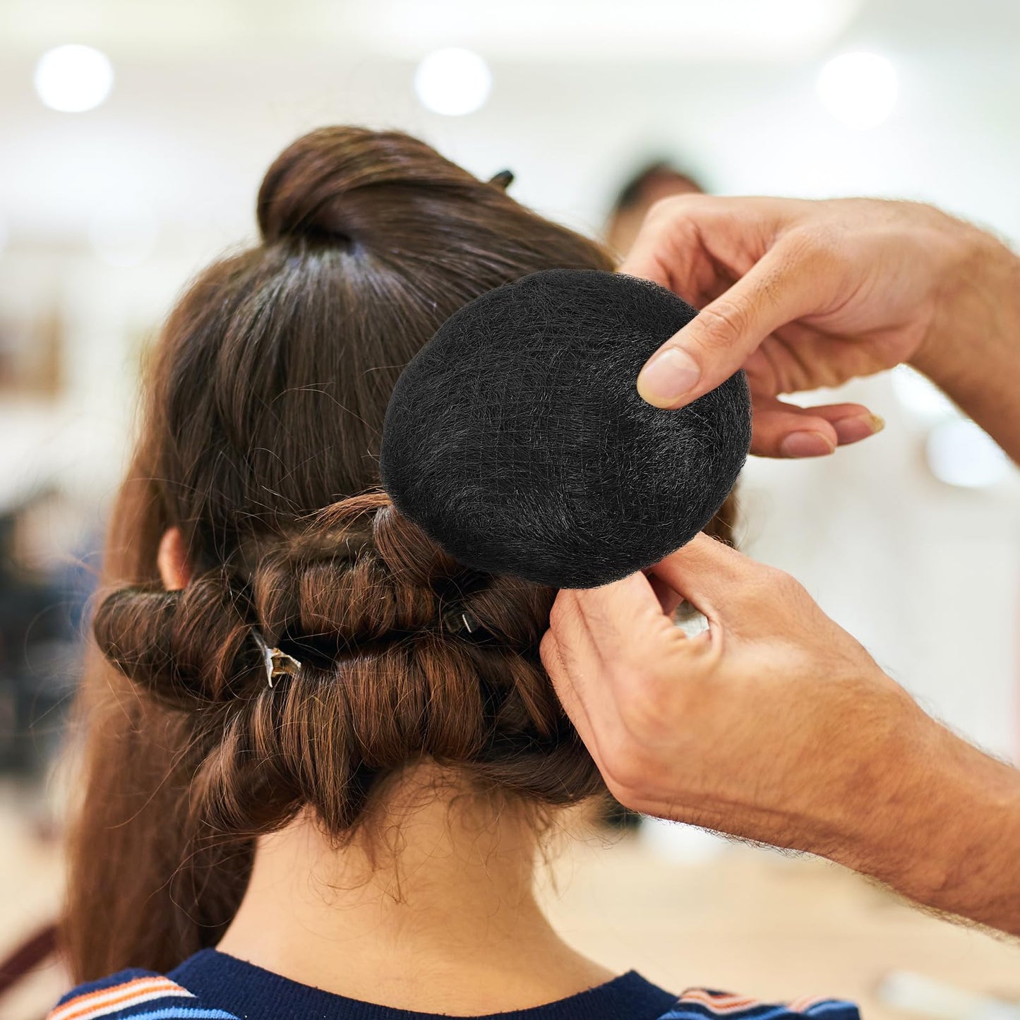 FOMIYES Hair Padding for Updos 2 Pcs Wig Hair Pad Buns Piece Chignon Pieces Bride Black Ball Modeling High Temperature Wire Bun Updo Extension