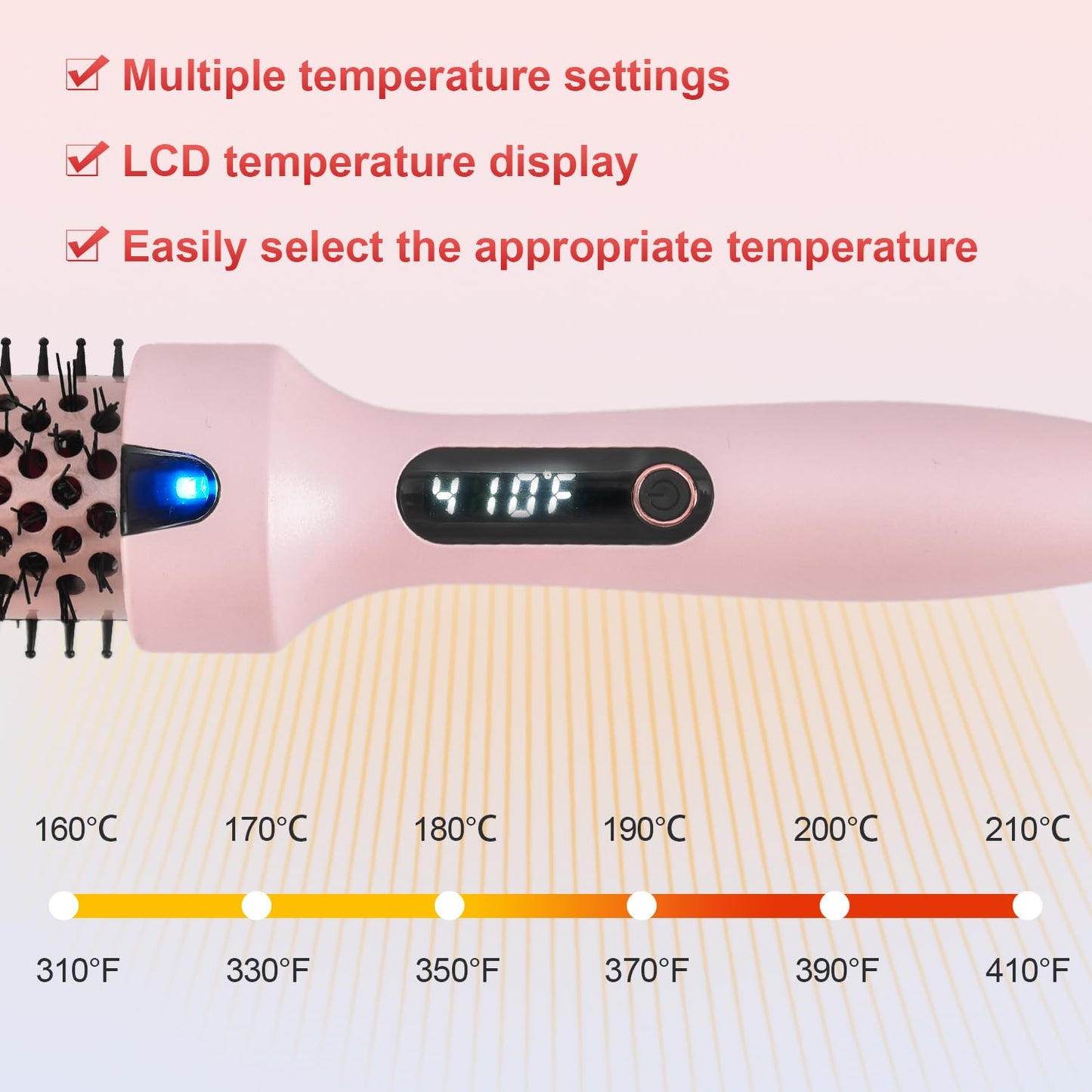 HYTAMY Thermal Brush, 1.5 Inch Heated Round Brush for Blow-Dry Styles, Shinier and Smoother Hair, Portable Travel Styling Tool, Gift for Women (Pink)