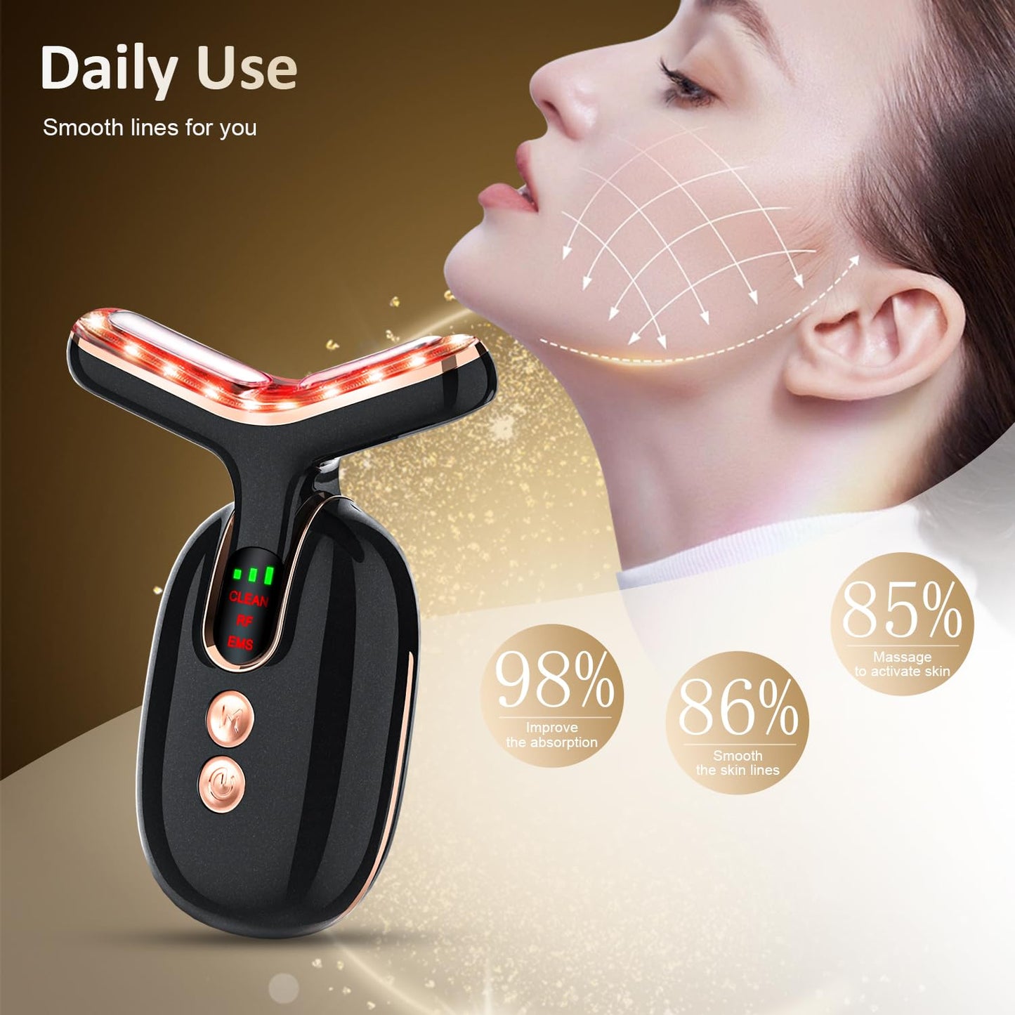 7 in 1 Multifunctional Facial Massager, Red Light Therapy for Face with 7 Modes, Face Lift Device, Portable Facial Massager for Wrinkles,Neck&Skin Care