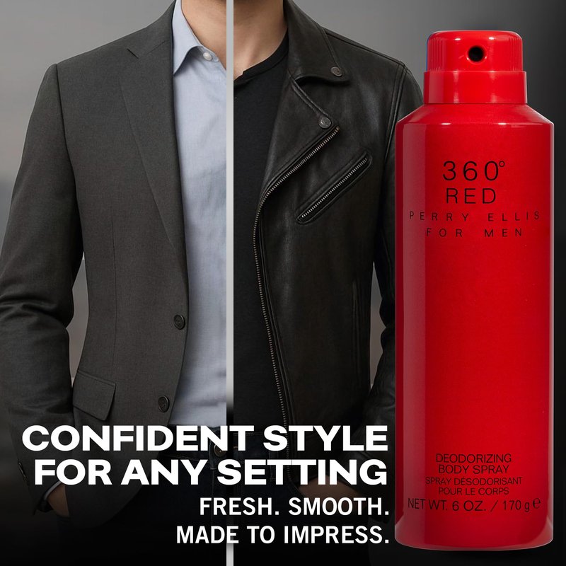 Perry Ellis 360° Red Body Spray for Men - Body Spray Cologne, EDT, All Over Men's & Boys Mist with Notes of Citrus, Spice & Exotic Woods Fragrance - 6 oz