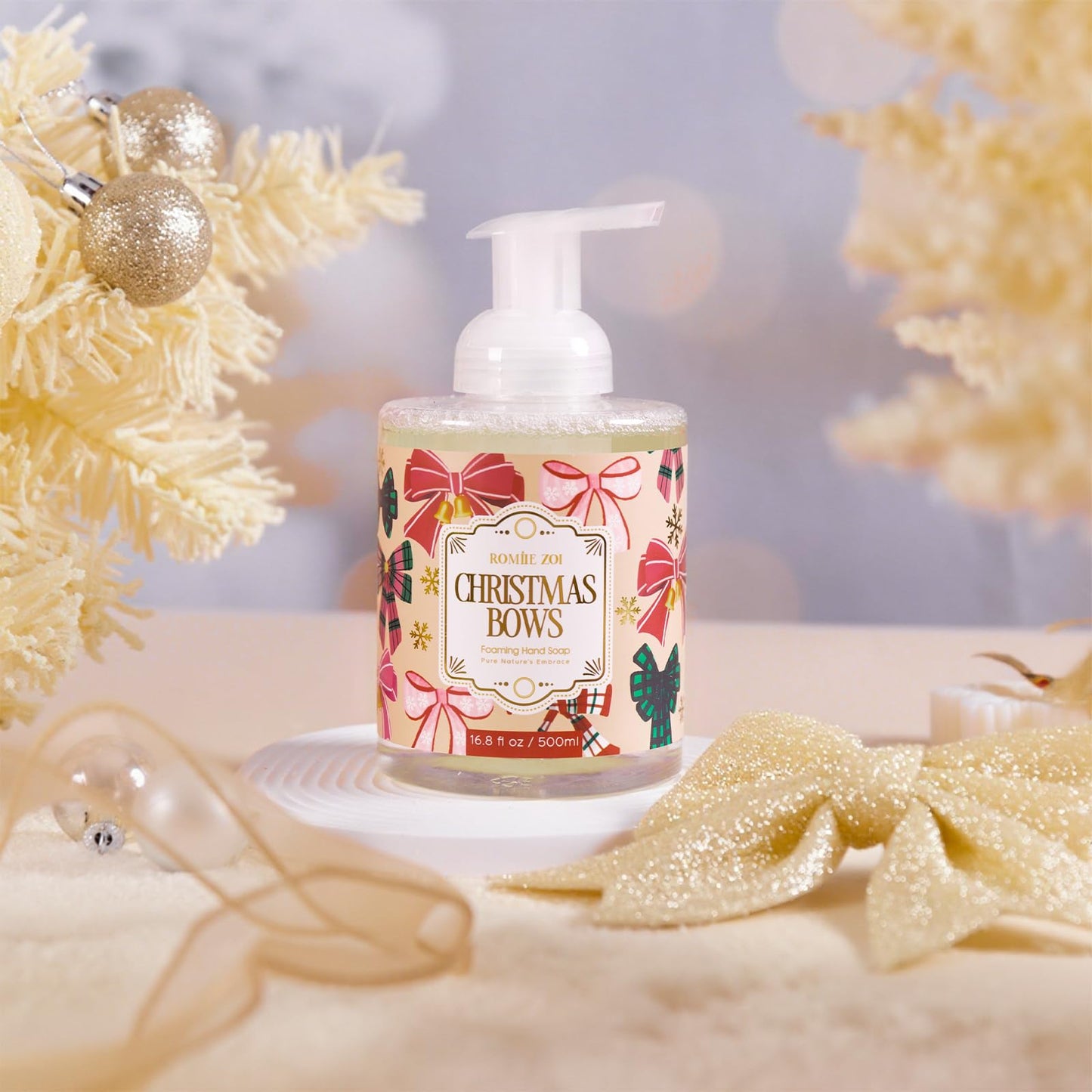 ROMIIE ZOI Christmas Foaming Hand Soap Set, Winter Pine, Gentle & Moisturizing Formula,1000 ML+500ml(Pack of 2)