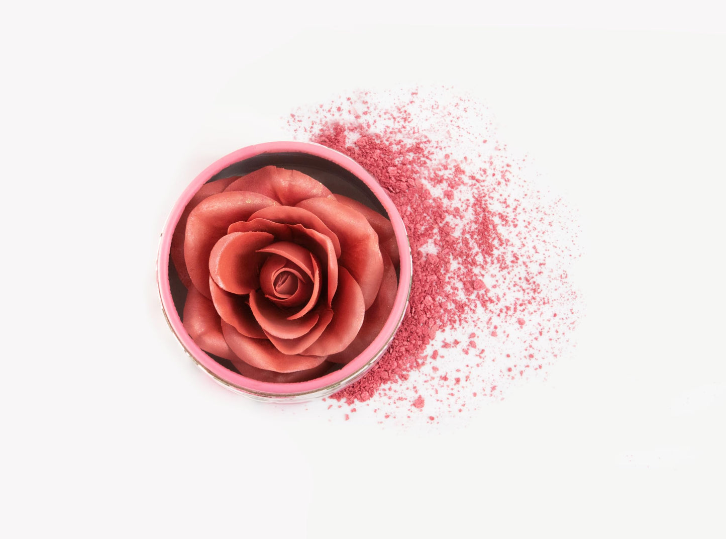 3D Rose-Shaped Cream Blush in Pink - Silky Smooth Finish, Buildable Glow, with Real Rose Scent | Hermoso Rubor en Forma de Rosa
