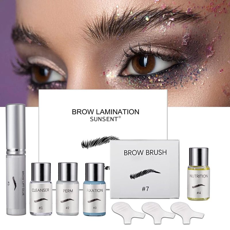 SUNSENT Eyebrow Lamination Kit – DIY Brow Lift Kit for Fluffy, Natural & Fuller Brows, At-Home Brow Perm & Styling Tools, Easy to Use, Long-Lasting Salon Results Up to 6 Weeks