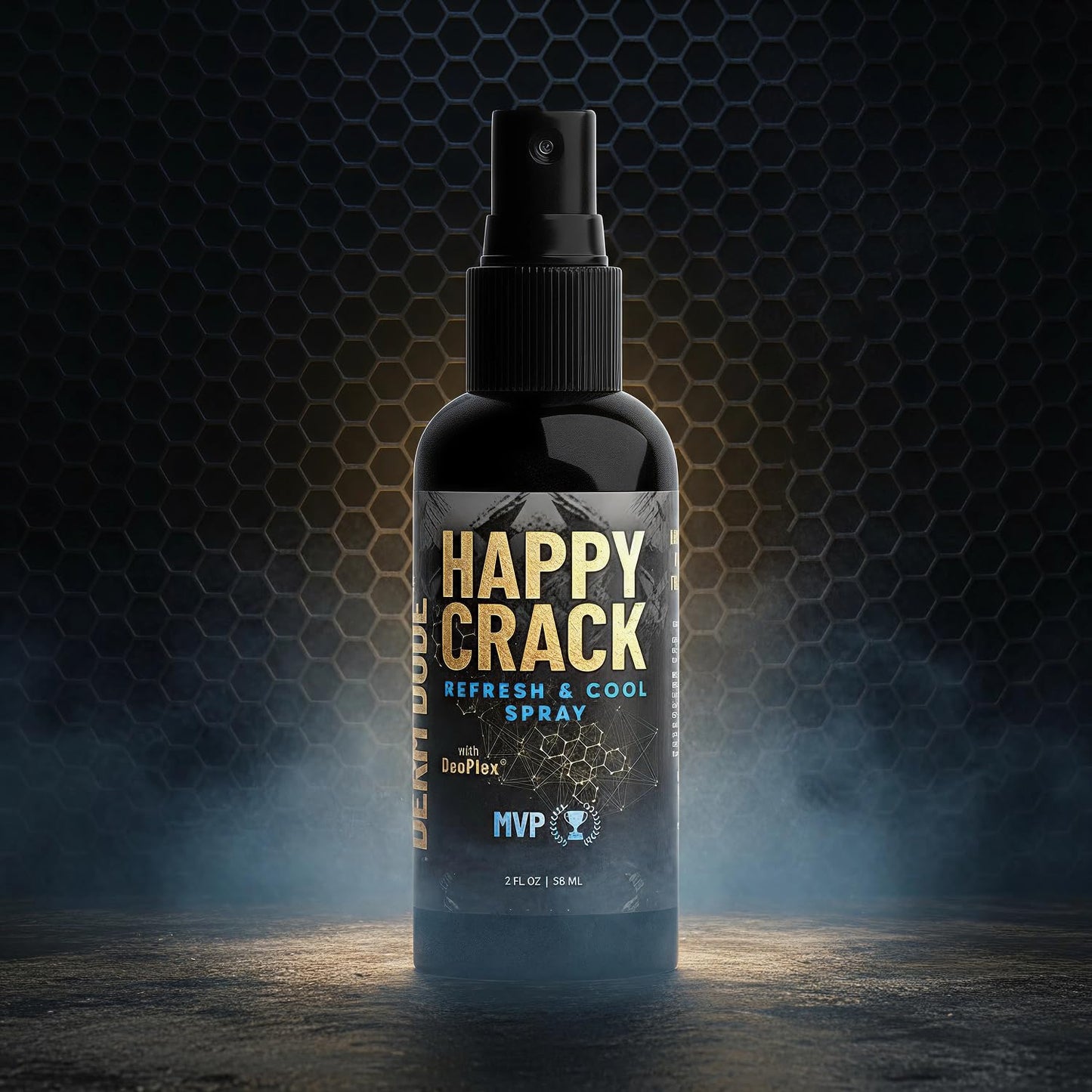 Derm Dude Happy Crack Refresh & Cool Butt Spray | MVP Scent | Deodorant & Odor Eliminator with Soothing Witch Hazel & All-Natural DeoPlex for Odor Control | 2 oz (1 Pack)