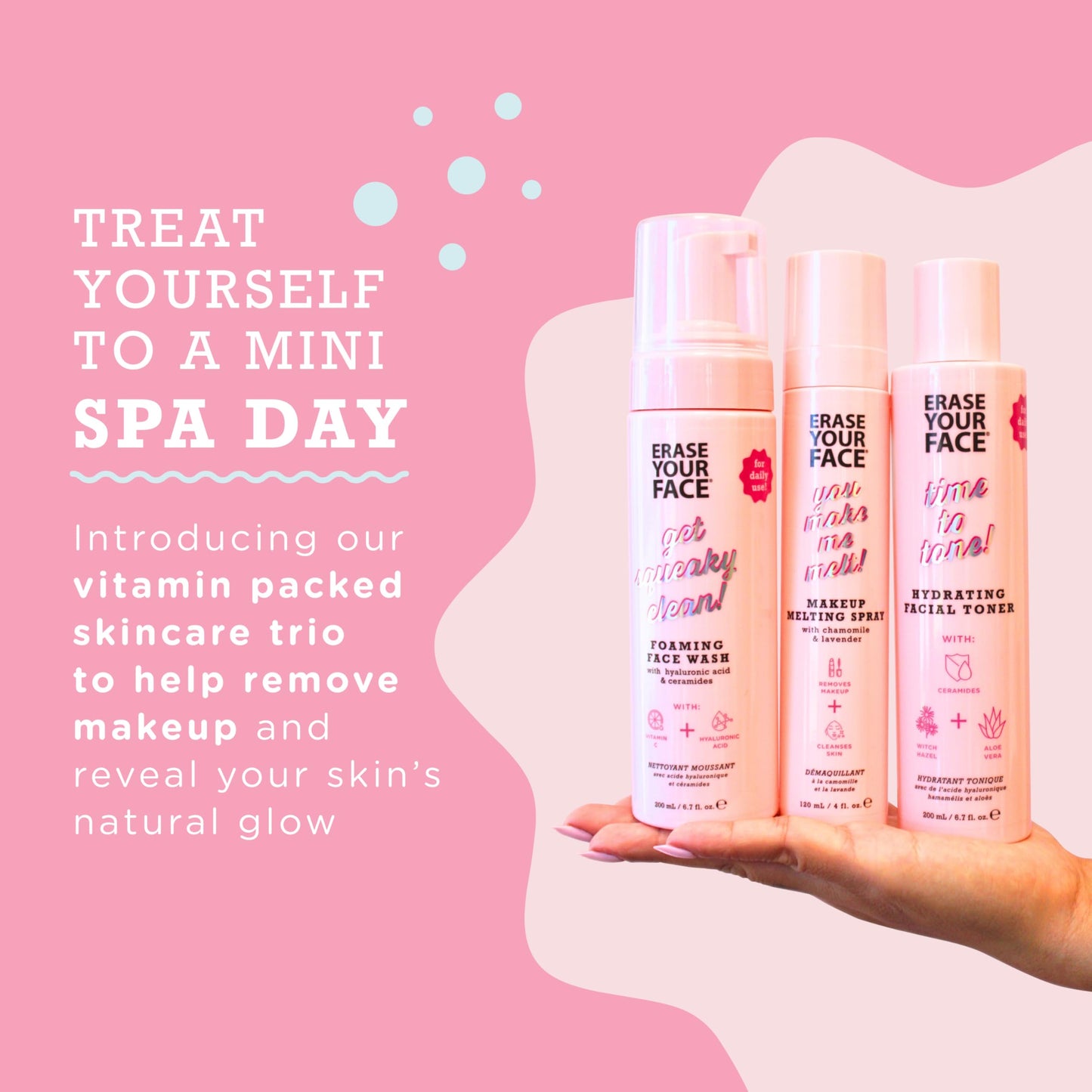 ERASE YOUR FACE Foaming Face Wash - Gentle Face Wash to Rejuvenate & Nourish Skin - Hydrating Face Wash Enriched with Hyaluronic Acid, Ceramides & Vitamin C for a Radiant Glow (6.8 Fl Oz)