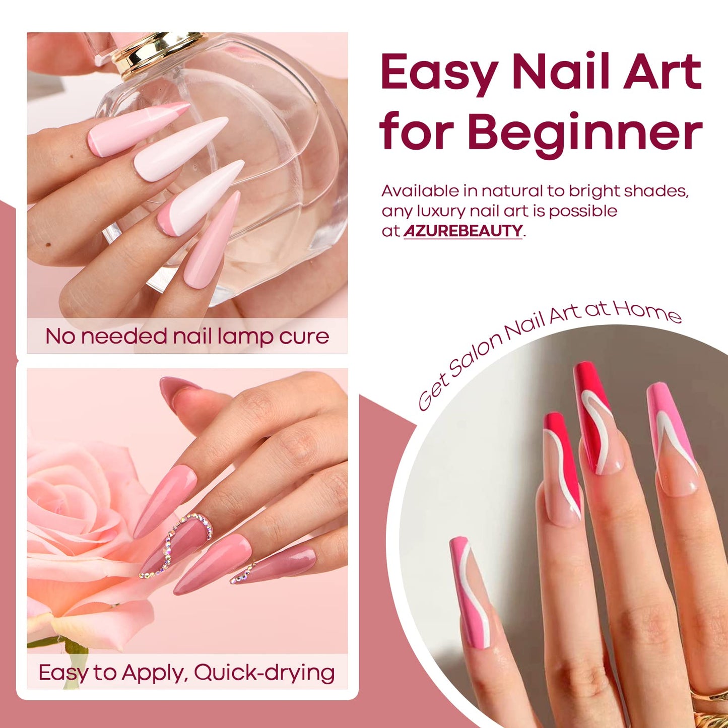 AZUREBEAUTY 18Pcs Dip Powder Nail Kit Starter, 8 Colors Clear Nude Pink Glitter All Season Dipping Powder System Essential Liquid Set with Top/Base Coat for French Nail Art Manicure DIY Salon