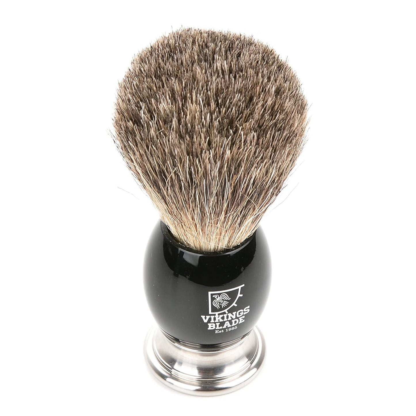 VIKINGS BLADE Luxury Shaving Brush for Men - Ultra Heavy Acrylic & 316L Steel Handle | Dark Stallion Color, Super Strong Knot