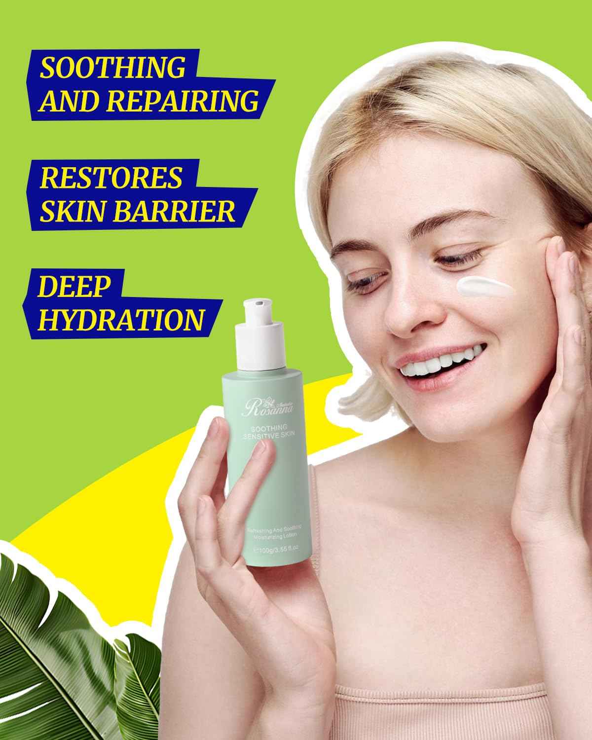 larosanna Soothing Moisturizing Lotion for Sensitive Skin Made in Australia,Skin Care Ideal for Redness and Dryness Relief,Face Moisturizer for Women with Gentian Root Extract,3.55 fl oz