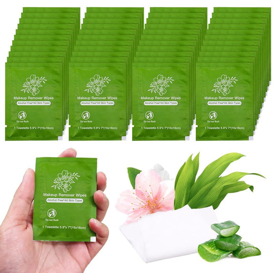 Gentle Cleansing Makeup Remover Wipes - Bulk Individually Wrapped Travel & Hotel (200)
