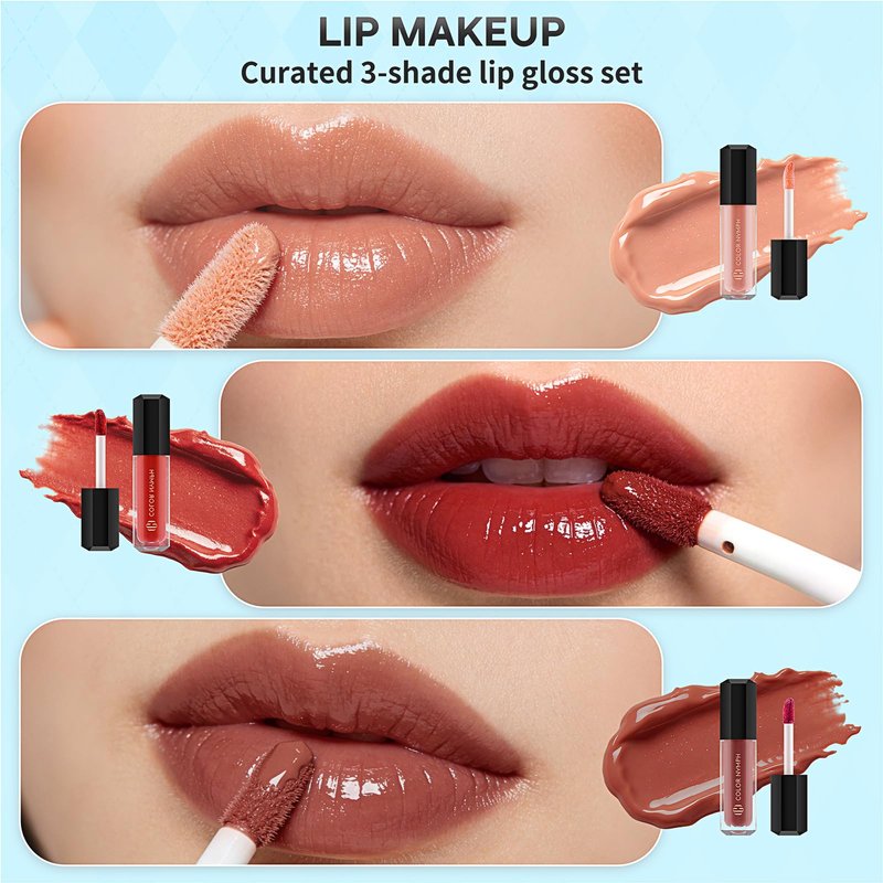 Color Nymph Beginner Makeup Kit For Teens With The Small Cosmetic Train Case Included 24-Colors Eyeshadow Palette Blushes Bronzer Highlighter Lipstick Brushes Mirror(Silver)