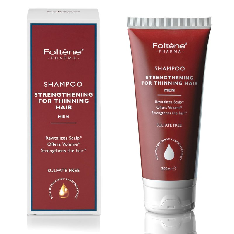 FOLTENE Hair Thickening Shampoo for Men – Strengthening Formula to Reduce Thinning, Boost Volume & Enhance Hair Health - Thickening, Silicone & Sulfate-Free Solution for Fuller Strands (6.76 fl. oz.)